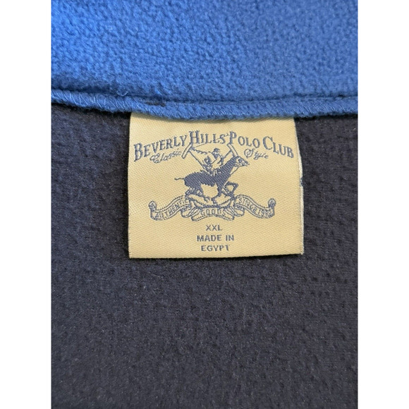 Beverly Hills Polo Club Men's XXL Navy Blue 1/4 Zip Pullover Fleece Jacket - Picture 6 of 11